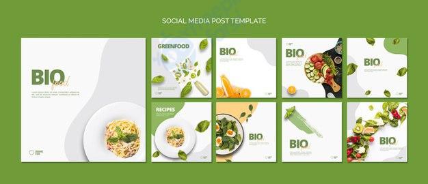 قالب پست رسانه های اجتماعی غذای سبز