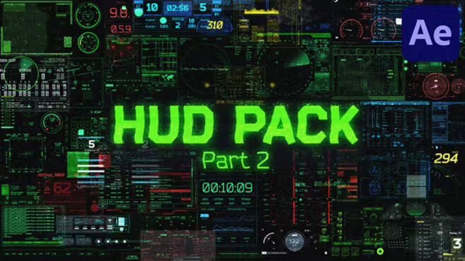 پروژه افترافکت مجموعه المانهای هایتک HUD Pack